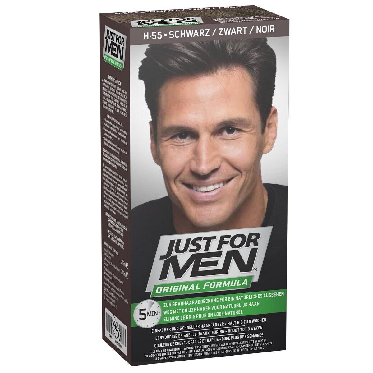 Just for Men - H55 - Haarfärbemittel, Pflege Tönungs Shampoo, Schwarz