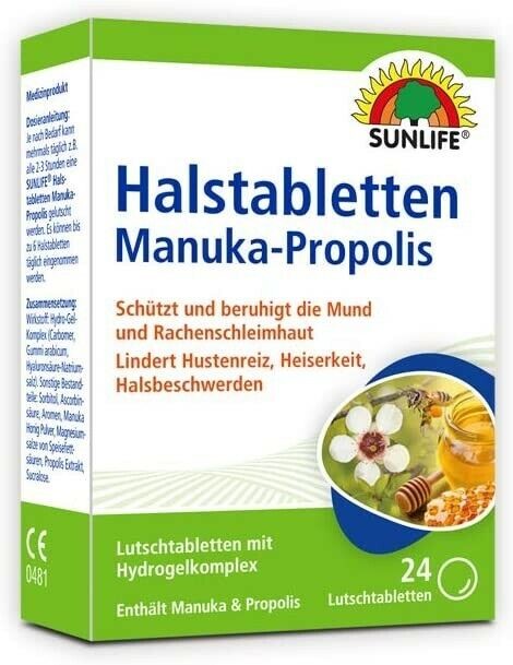 Sunlife Manuka - Propolis Halstabletten 24 Tabletten